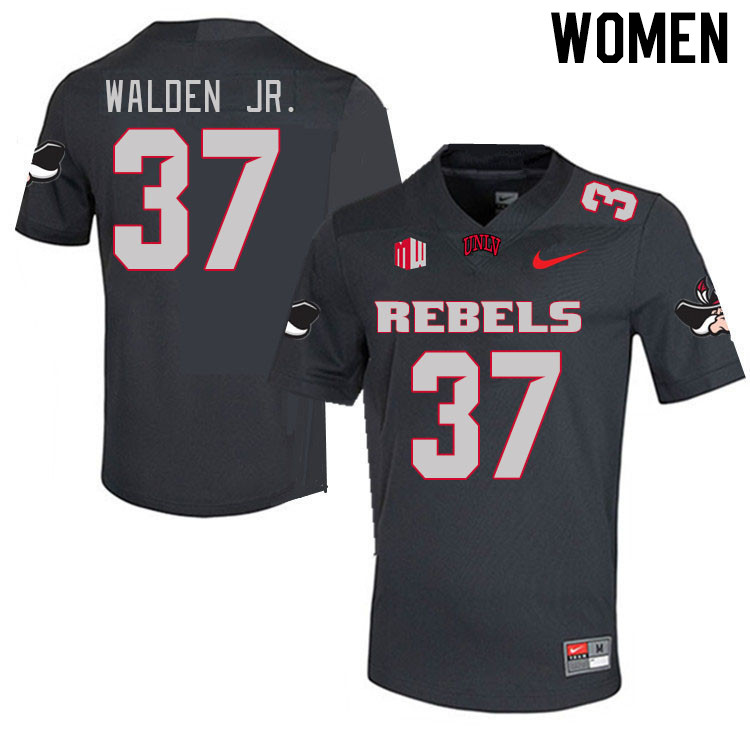 Women #37 Davone Walden Jr. UNLV Rebels 2023 College Football Jerseys Stitched-Charcoal - Click Image to Close